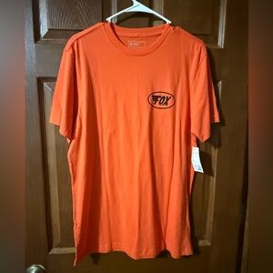 Fox Orange Short Sleeve Crewneck Tee with Black Logo